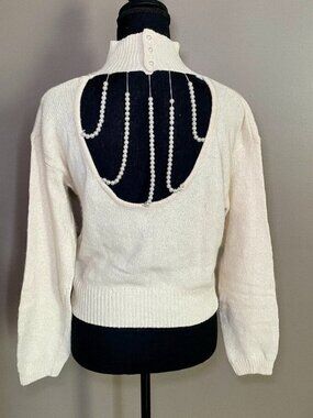 Vintage Xtra Energy by de Rotchild ivory silk-angora open-back sweater